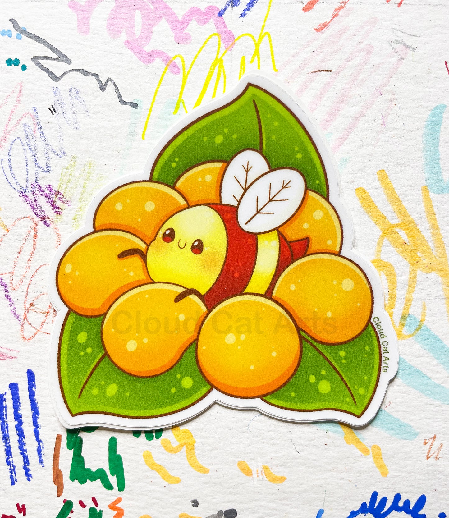 Bumble Bee Sticker - Flower Bug Kawaii Nature Design