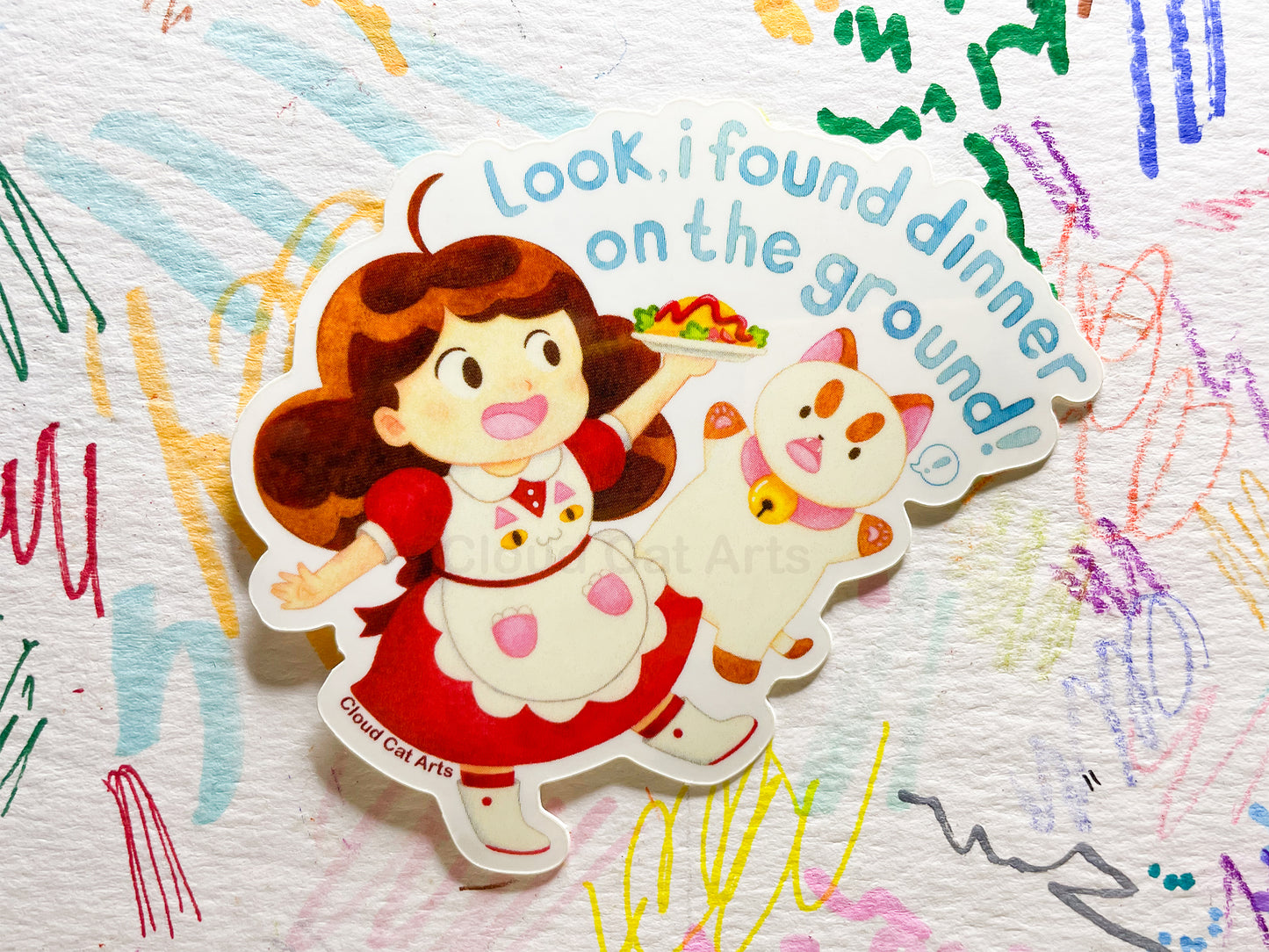 Dinner On The Ground - Bee & Puppy Cat Sticker