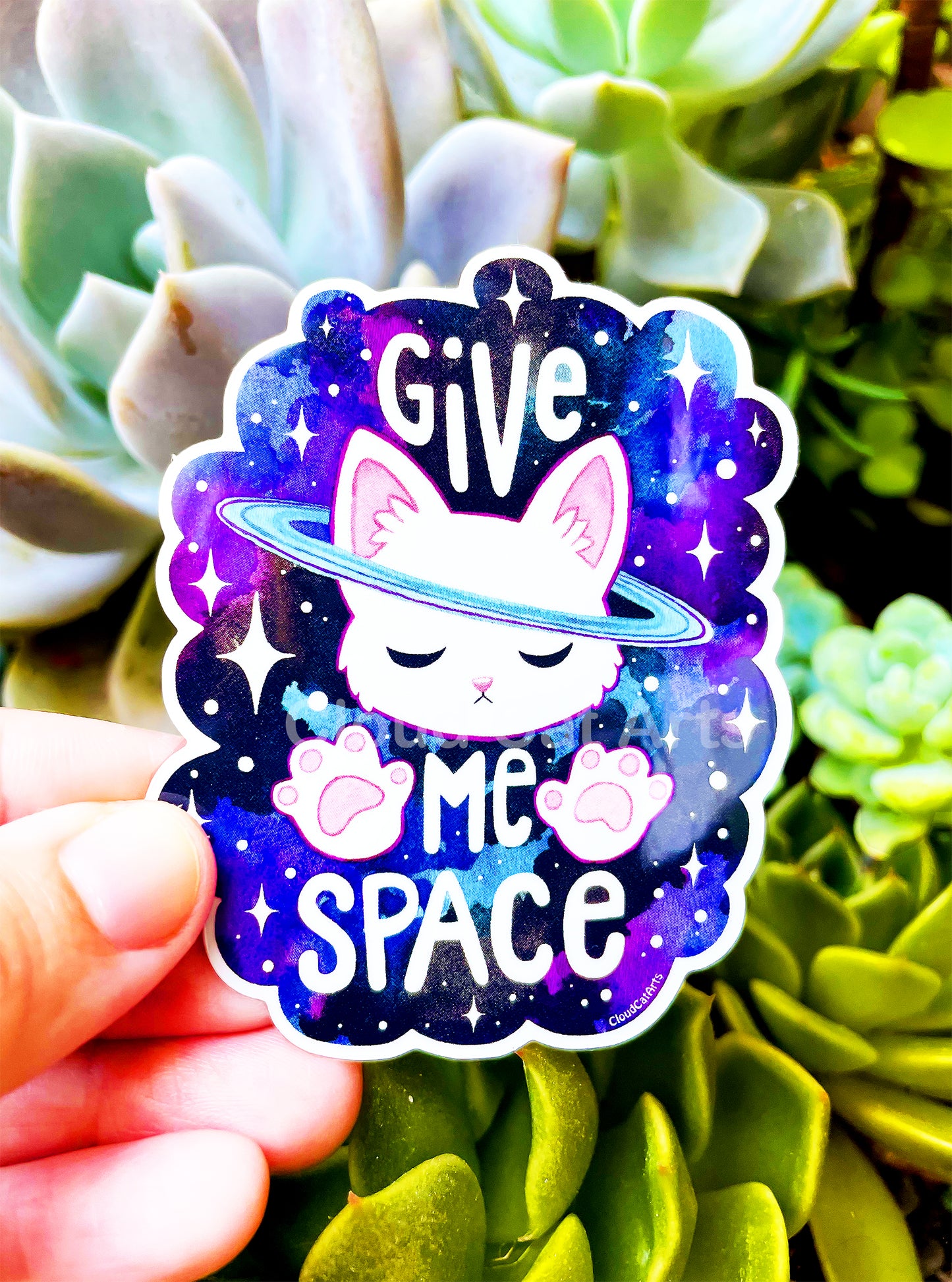 Give Me Space - Cute Relatable Cat - Vinyl Sticker