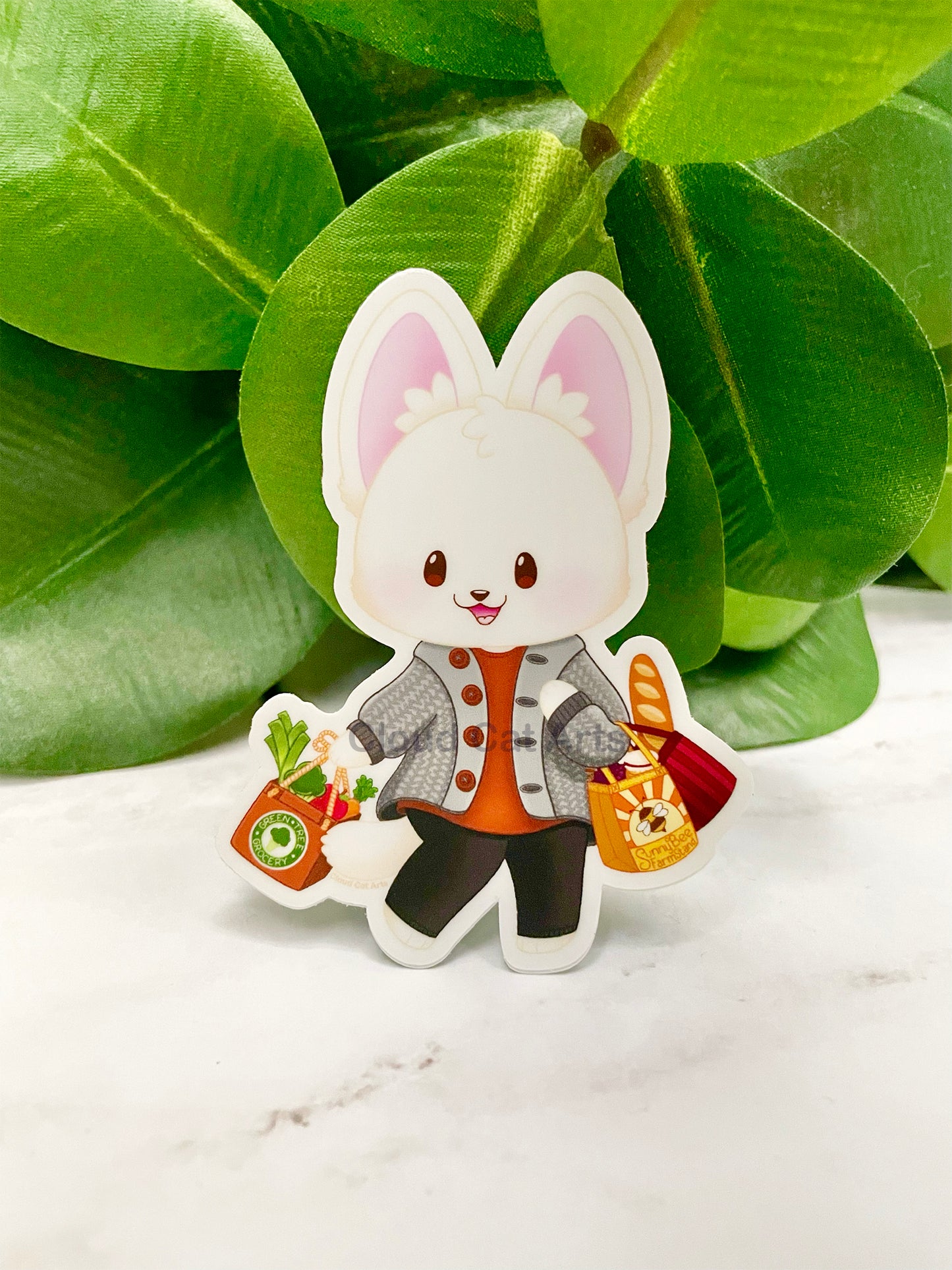 Let's Go Shopping! - Grocery Cat - Vinyl Sticker