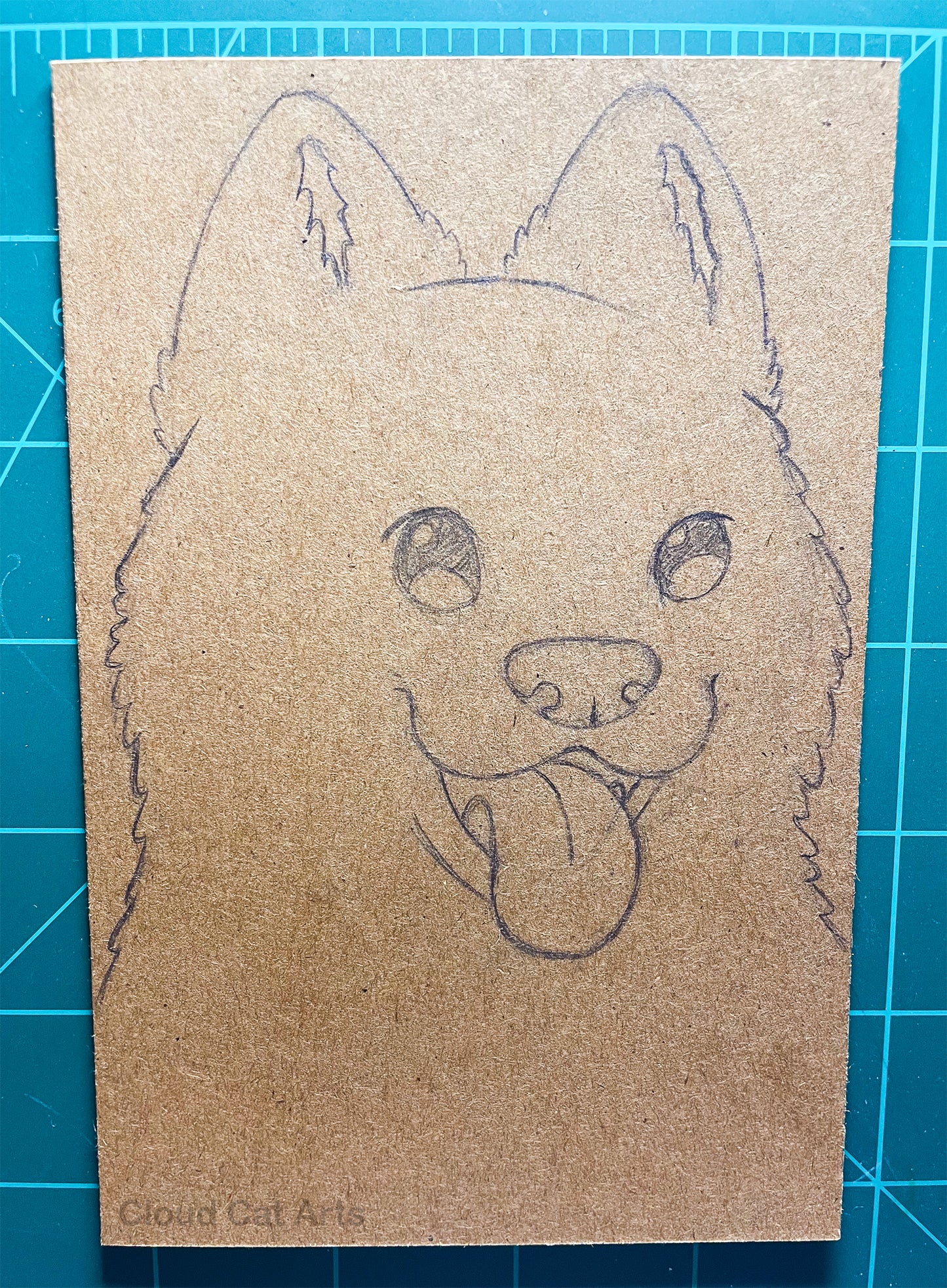 Long Hair Pupper - Custom Pet Portrait - 4" x 6" Original Art