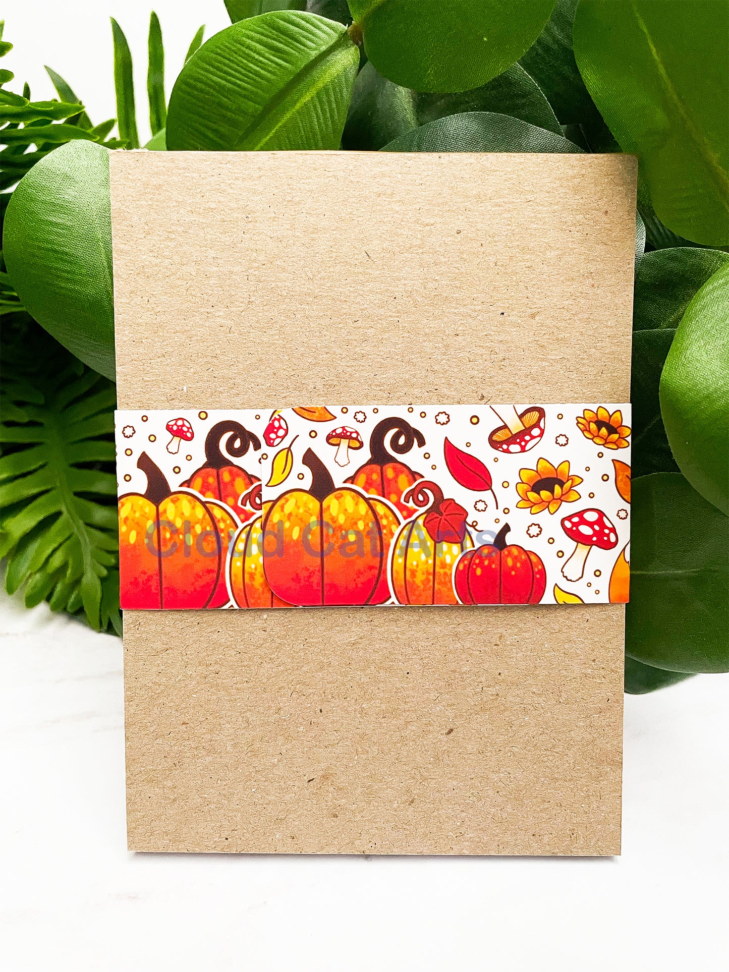 Pumpkin Fox - Cute Fall - Grid Notepad