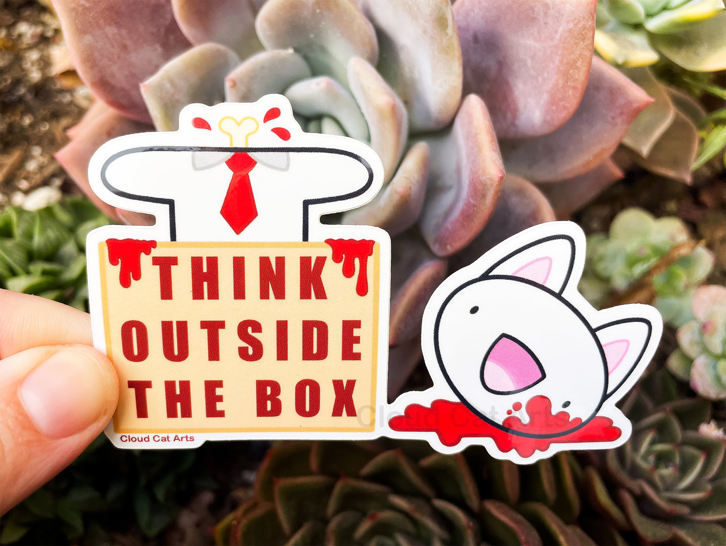 Think Outside The Box - Funny Office Humor - Vinyl Sticker
