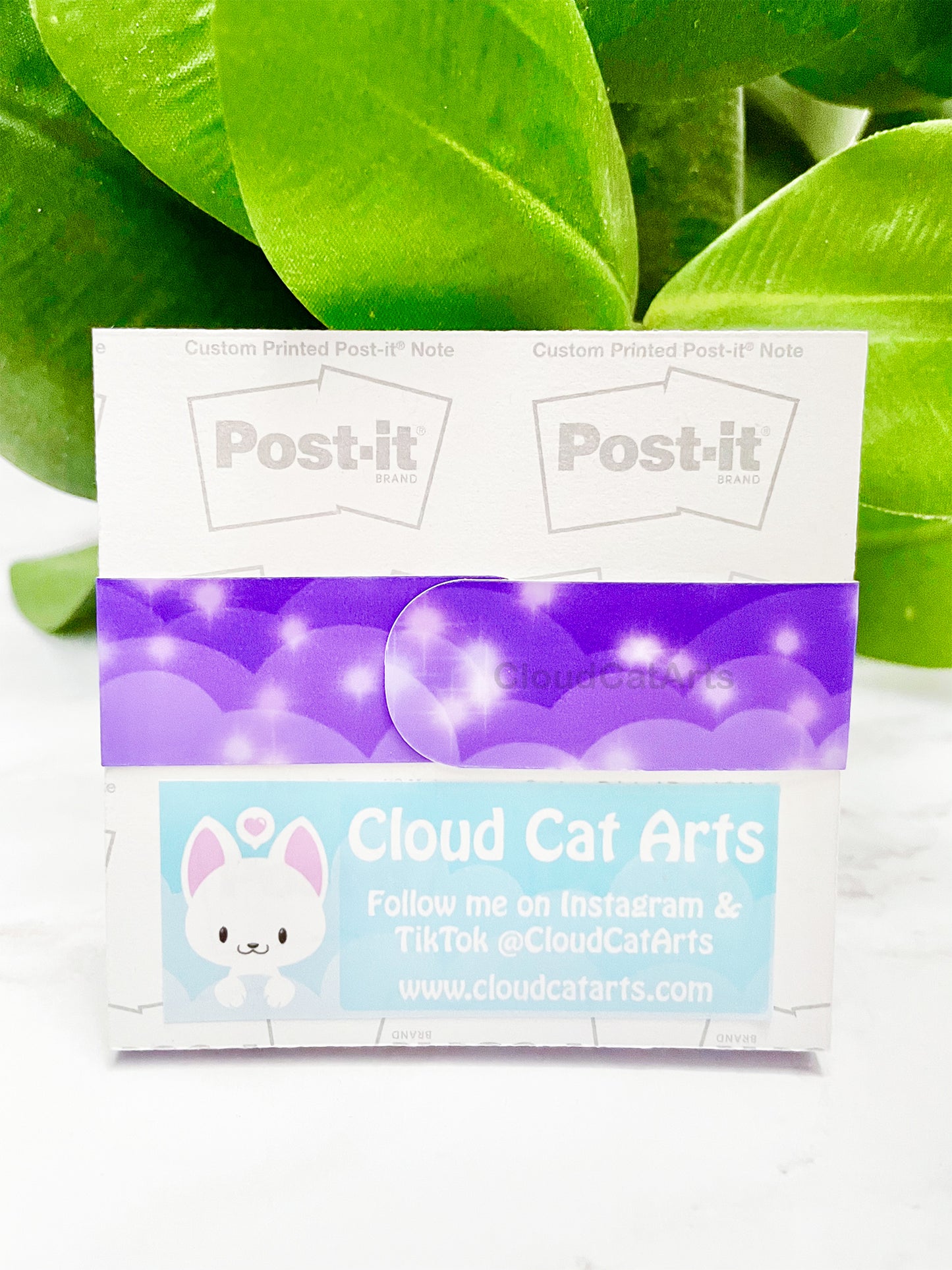 Midnight Sun - Purple Star Clouds - Sticky Notepad