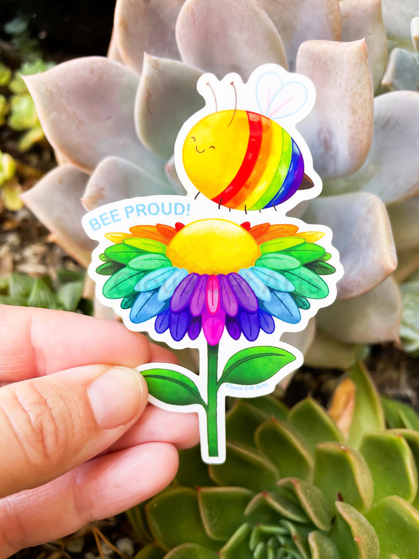 Bee Proud Sticker - Kawaii Rainbow LGBT Pride