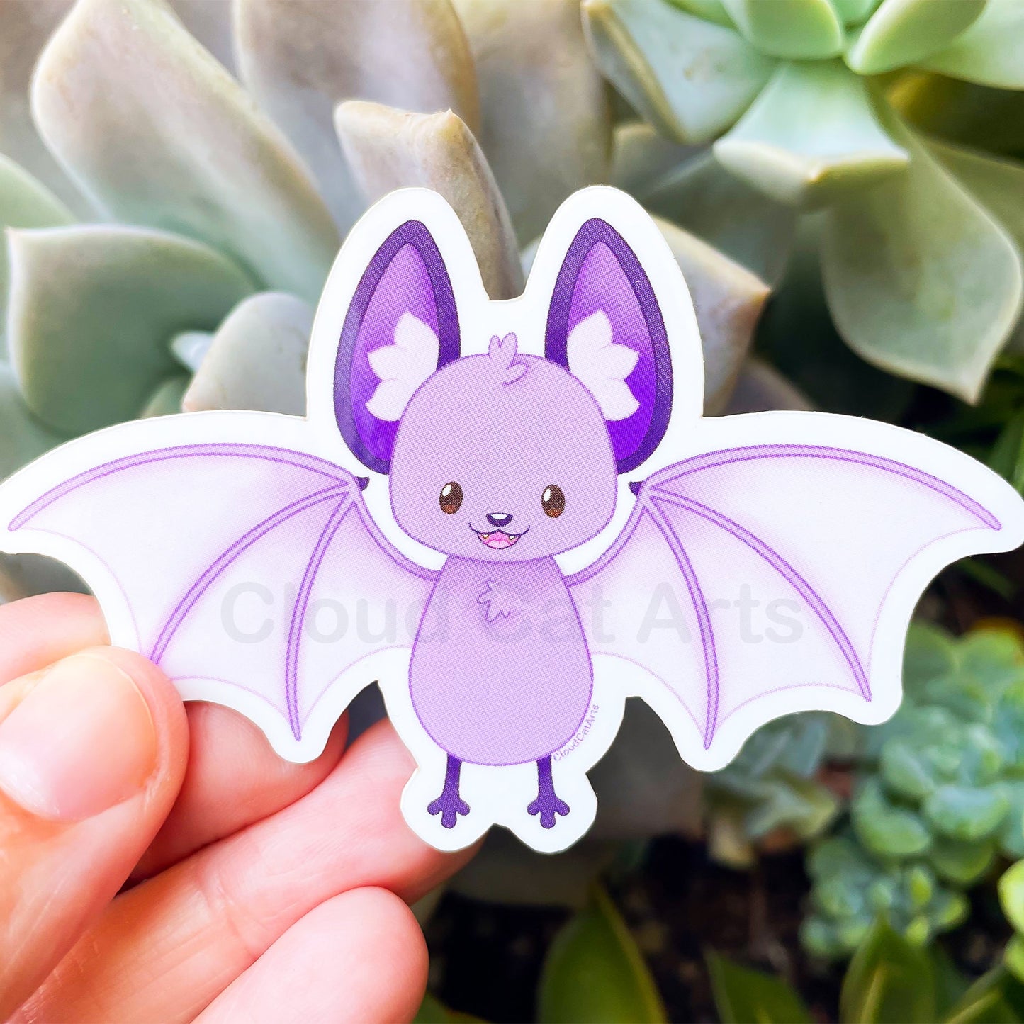 Cute Purple Bat Sticker - Kawaii Pastel Goth Halloween