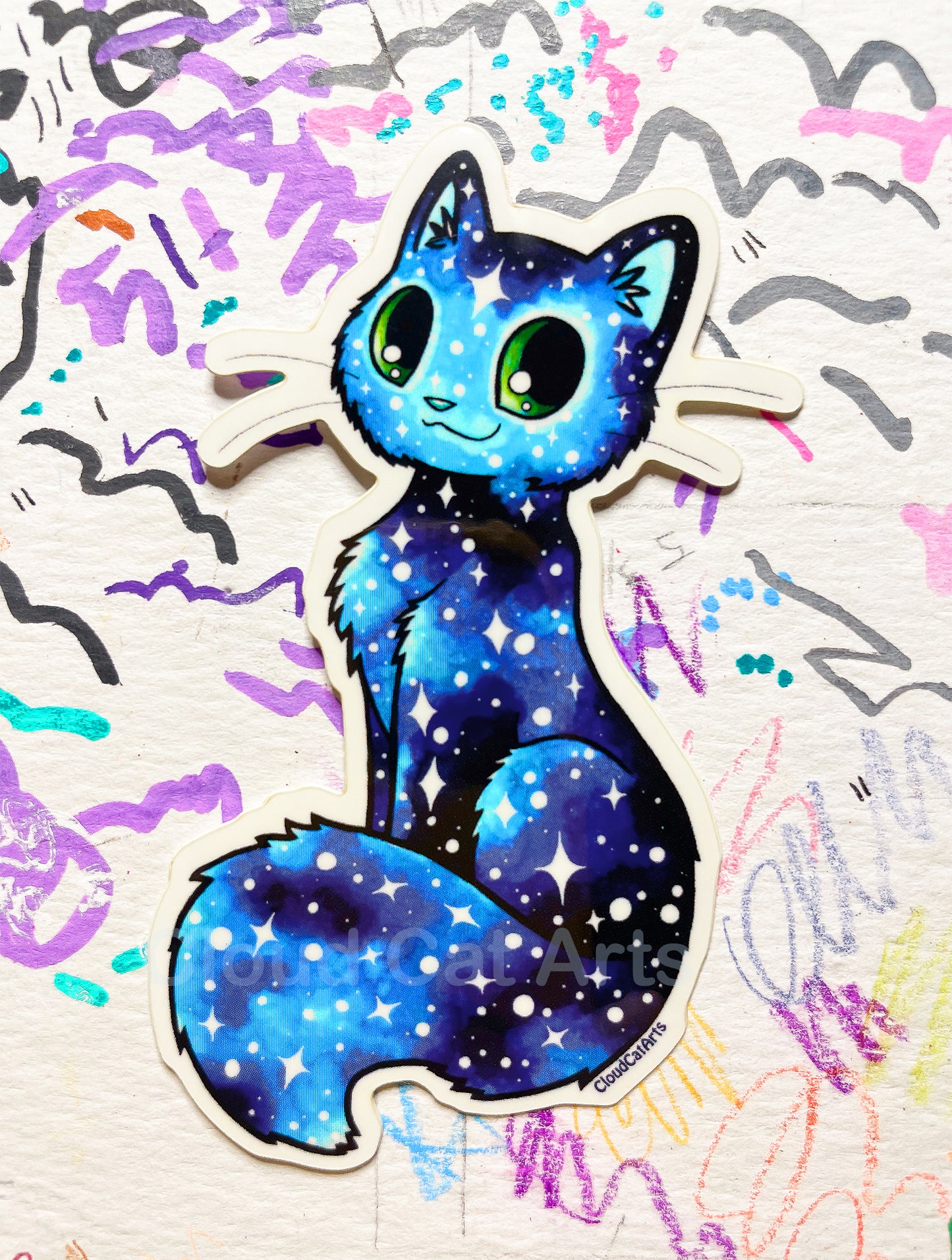 Galaxy Cat Sticker - Kawaii Cosmic Space Kitty