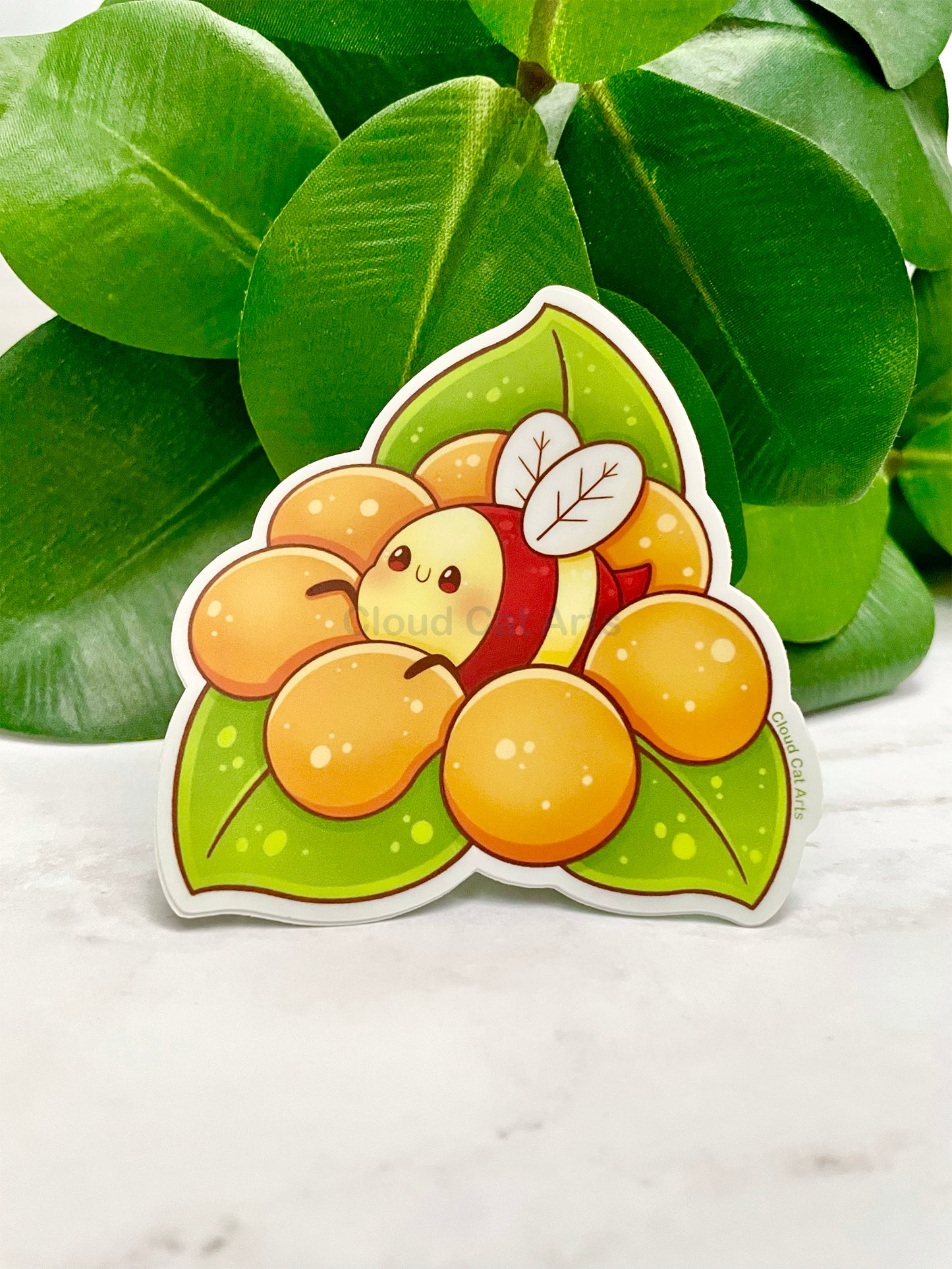 Bumble Bee Sticker - Flower Bug Kawaii Nature Design