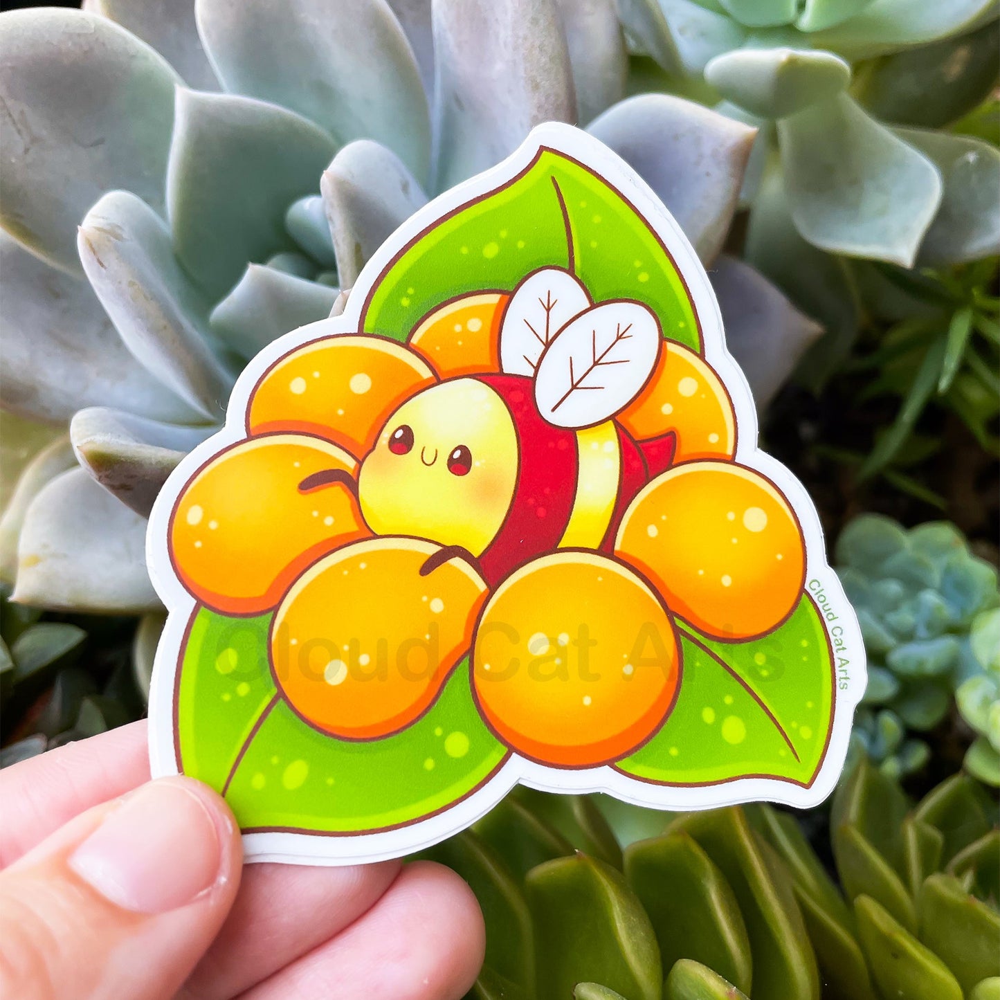 Bumble Bee Sticker - Flower Bug Kawaii Nature Design