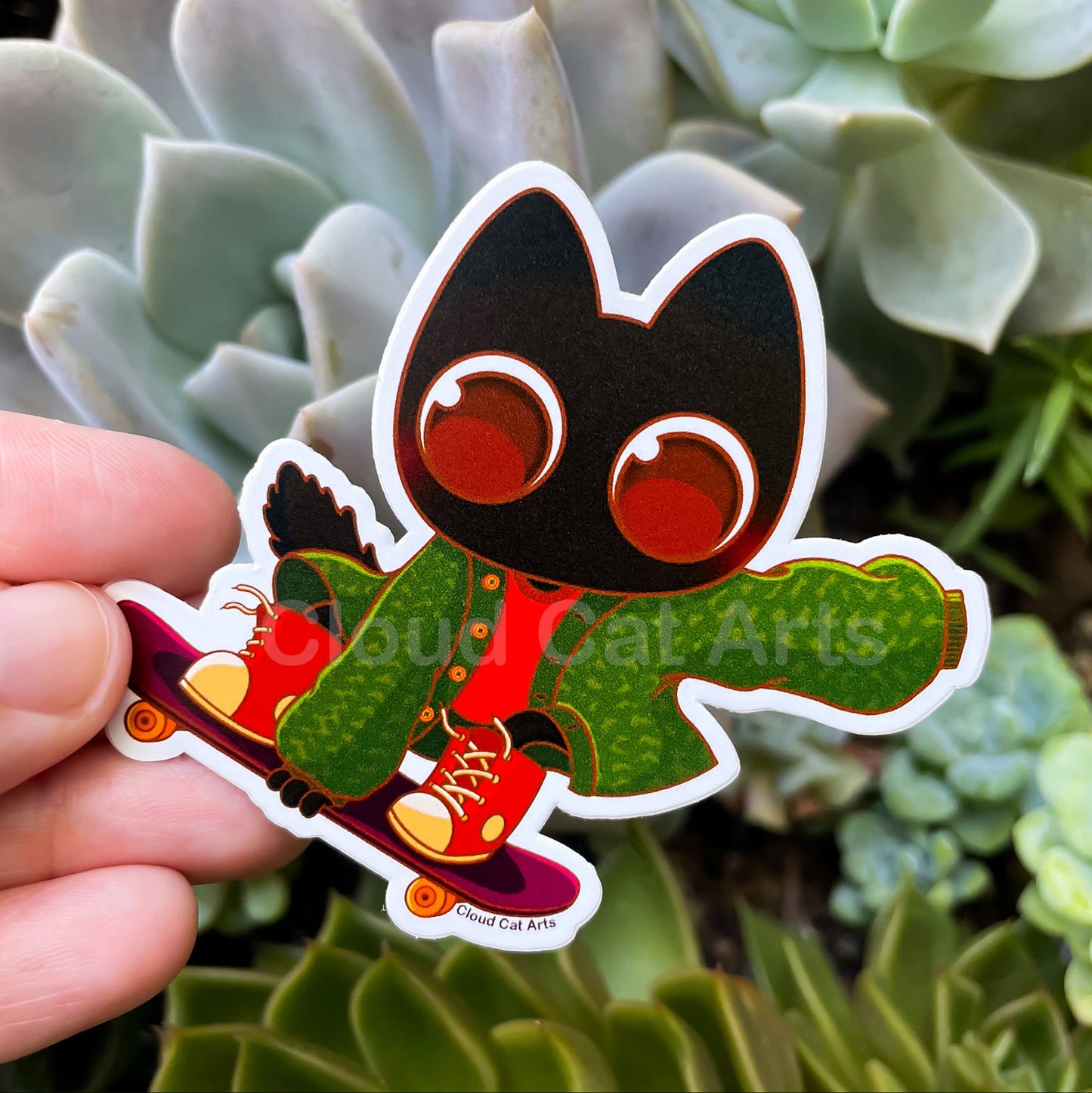 Kick Flip Milo - Black Cat Skateboard - Vinyl Sticker