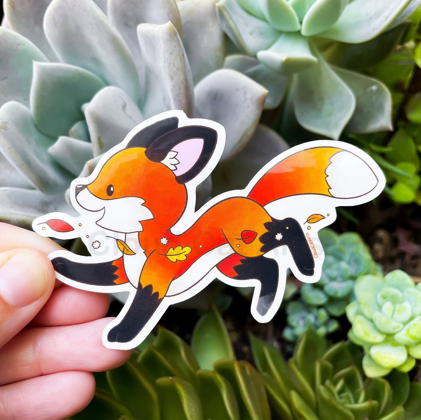 Frolicking Fox Sticker - Cute kawaii Running Fall Autumn