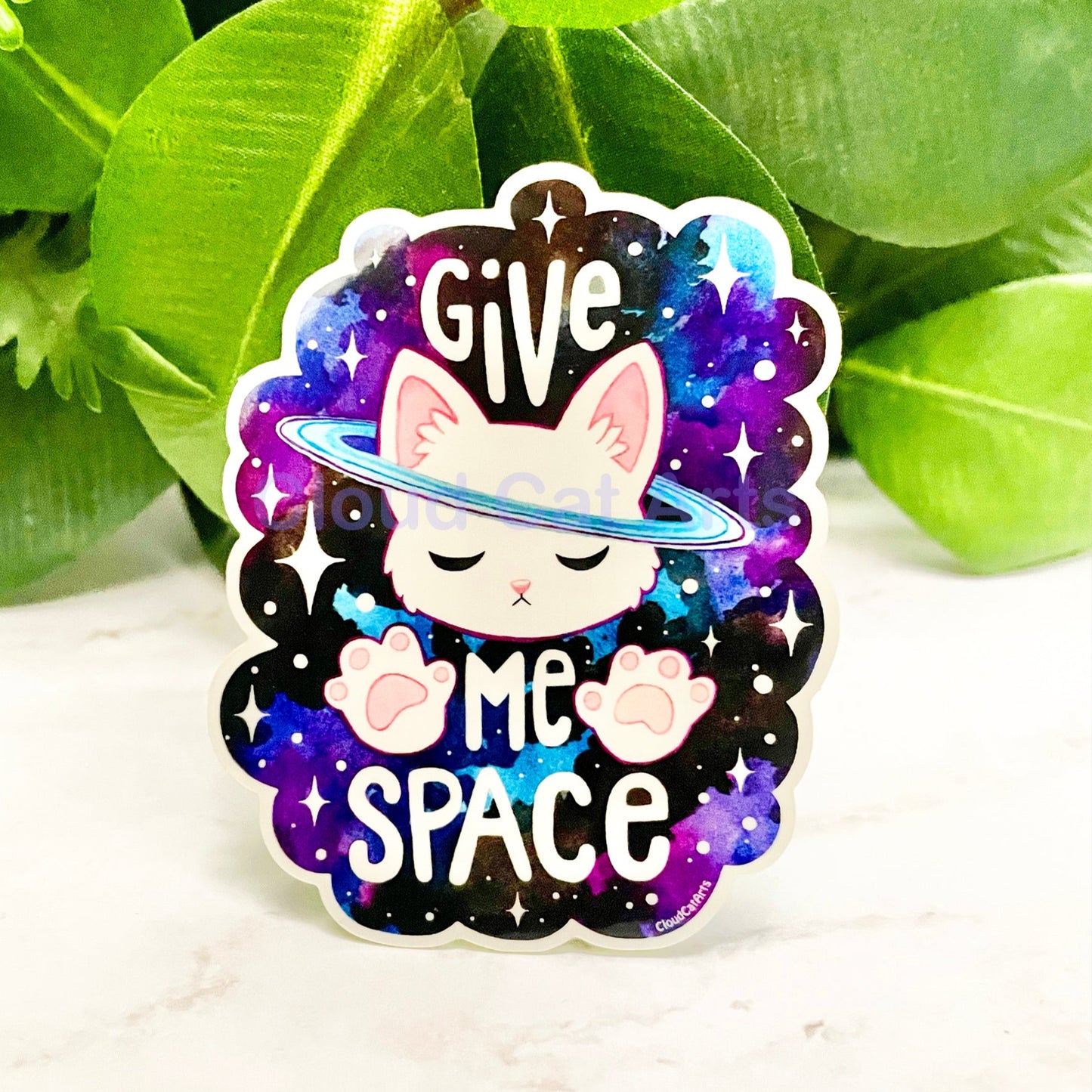 Give Me Space - Cute Relatable Cat - Vinyl Sticker