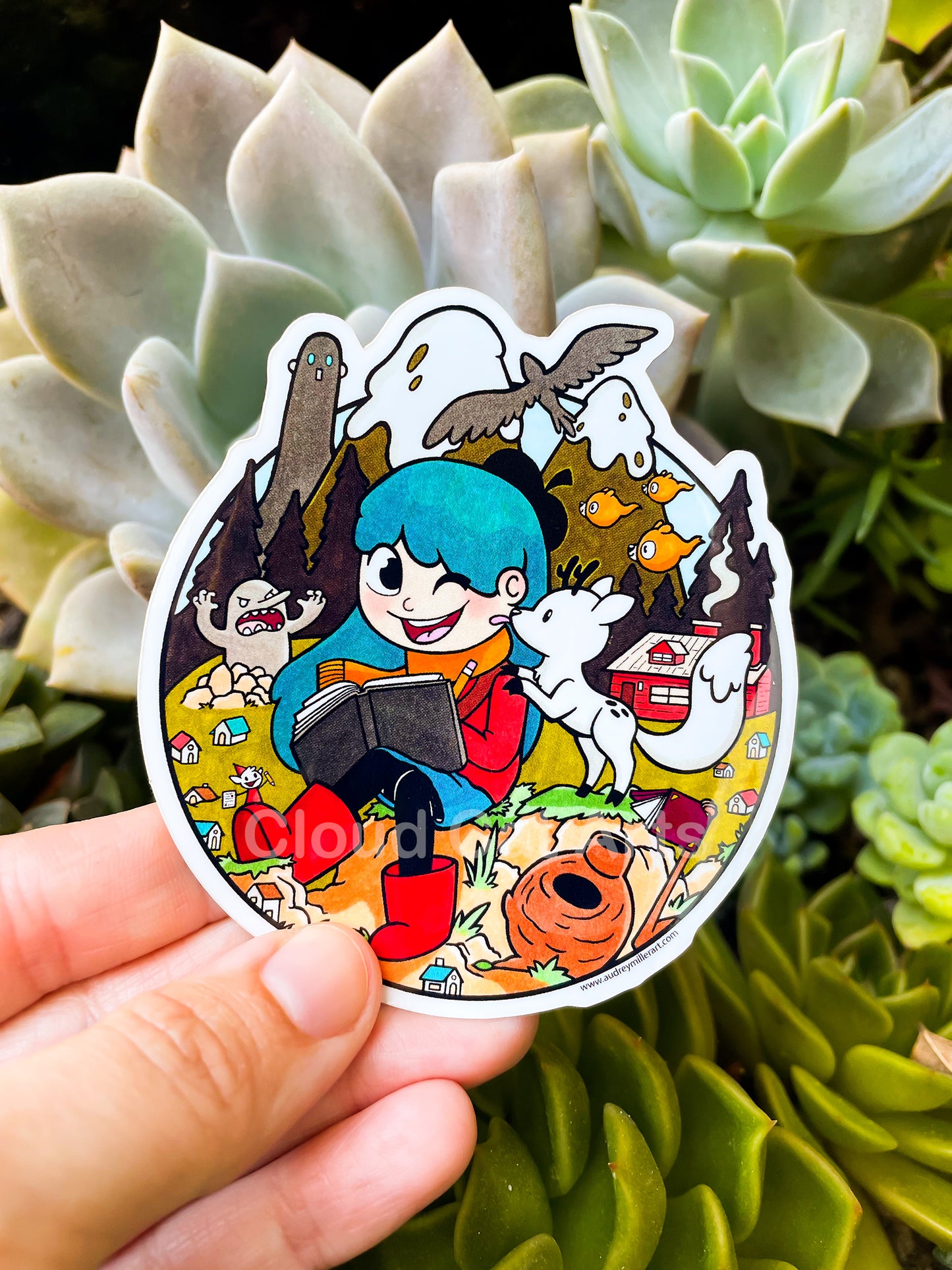 Hilda's Great Adventures Sticker - Cute Cartoon Fantasy