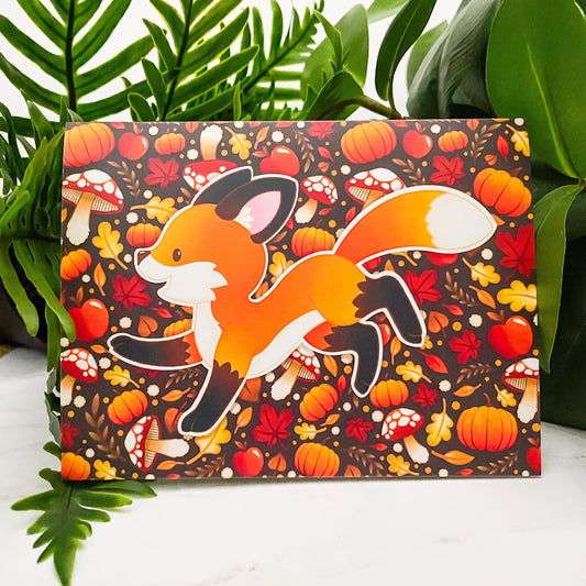 Frolicking Fox - Cute Fall Greeting Card