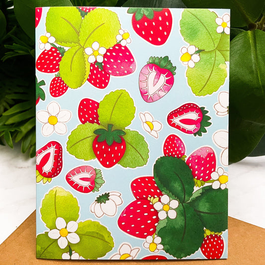 Strawberry Bunches - Summer Fruit Greeting Card