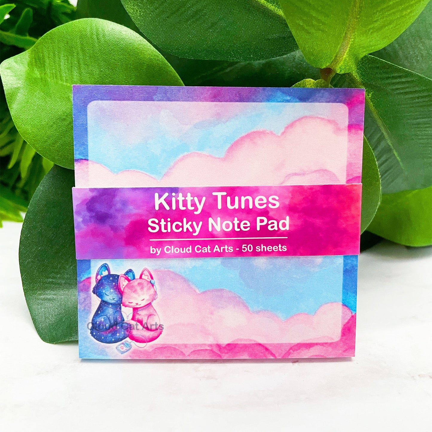 Kitty Tunes - Music Cat Couple - Sticky Notepad