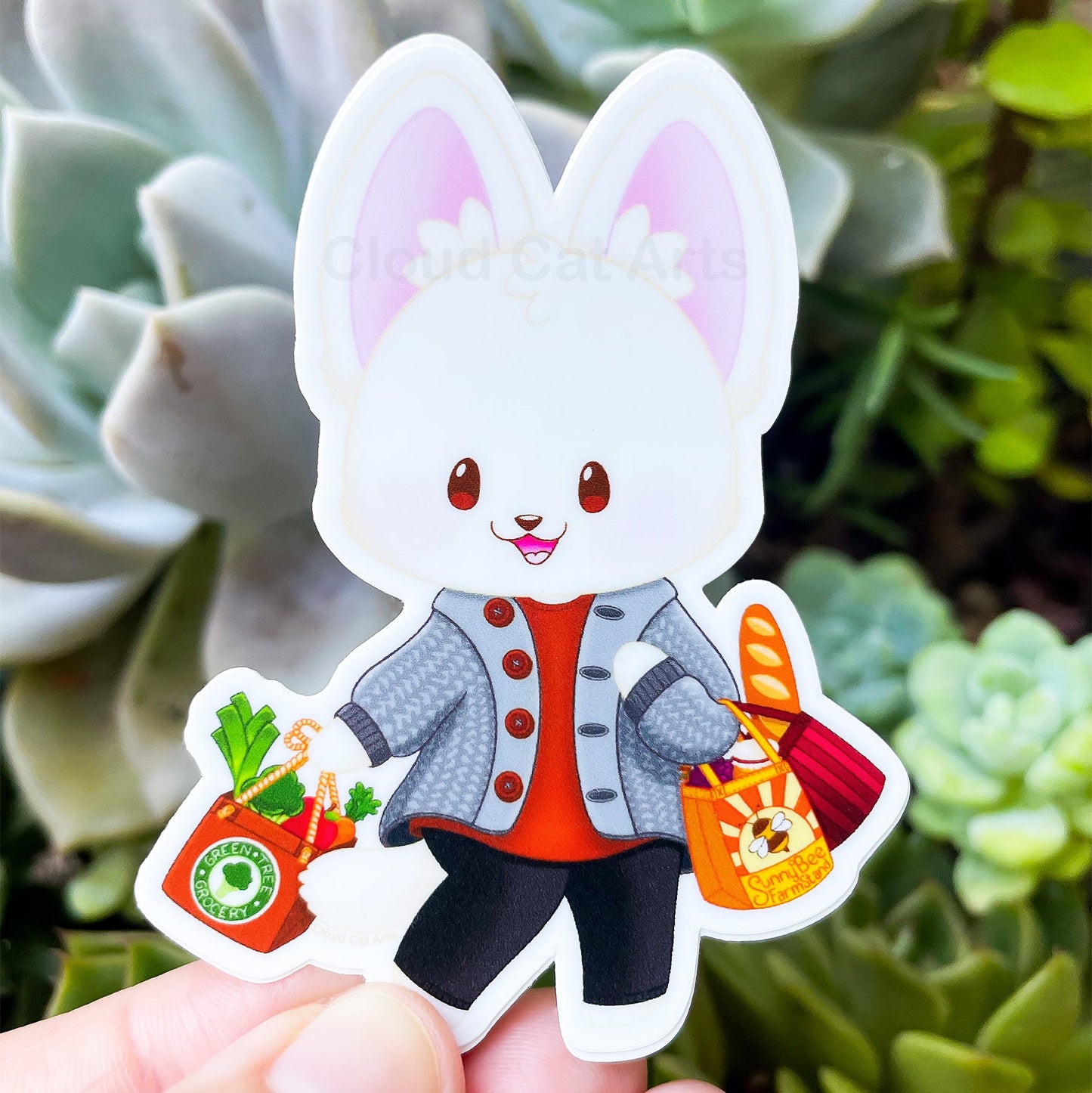 Let's Go Shopping! - Grocery Cat - Vinyl Sticker