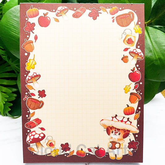 Mashiru's Morning - Mushroom Cat - Grid Notepad