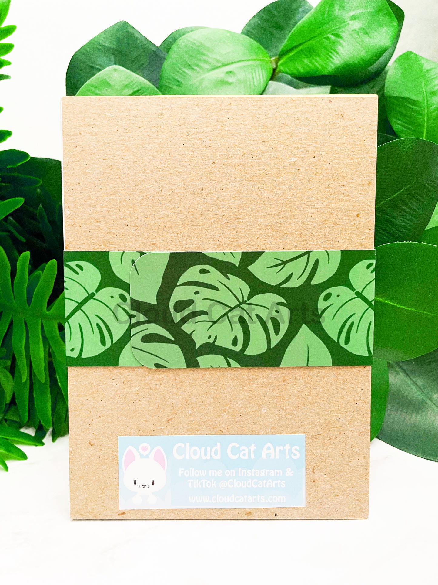 Monstera Leaf - Garden Plant - Grid Notepad