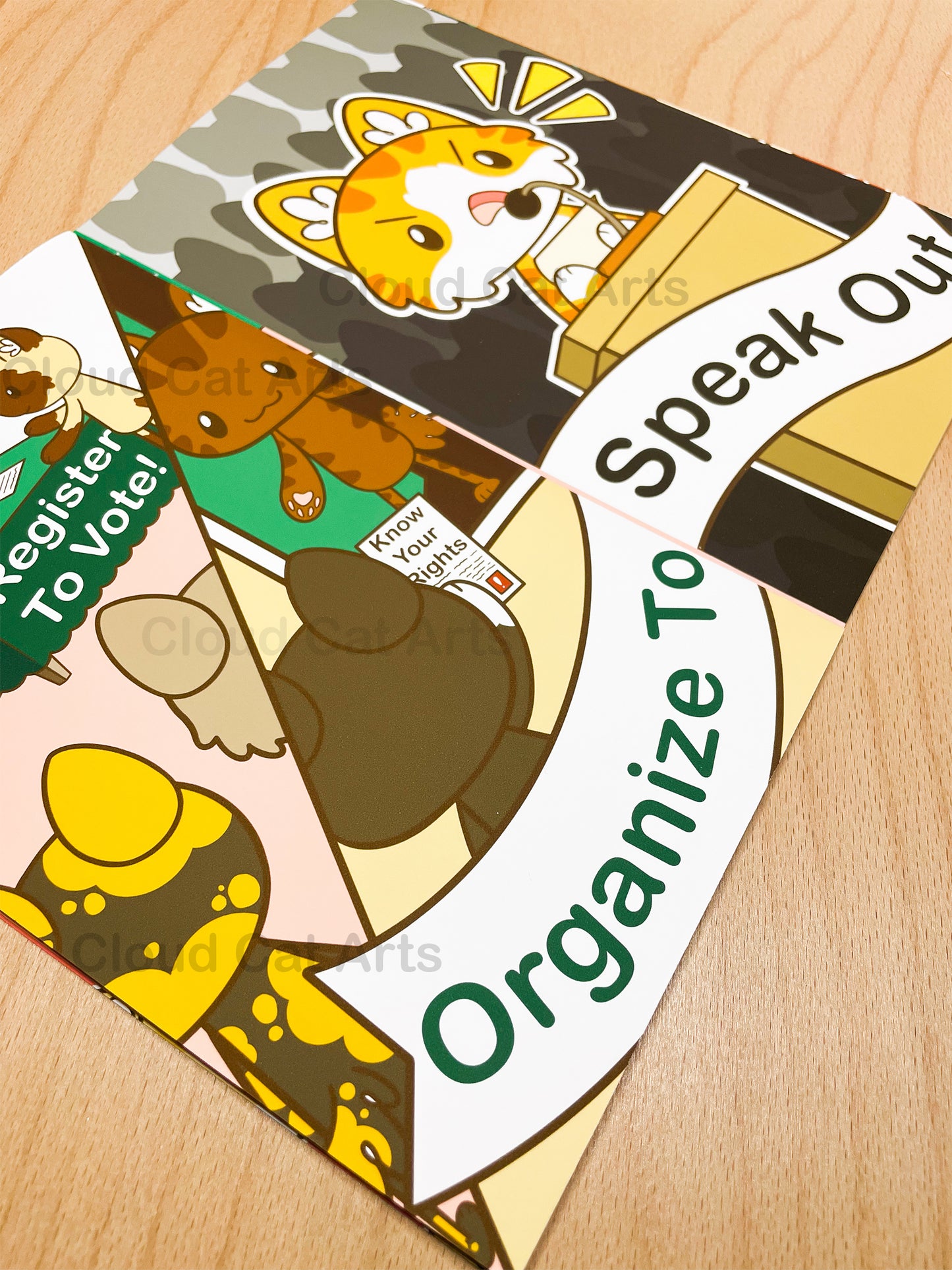 Kitties Against Fascism - Handmade Community Cat Art Zine + Sticker