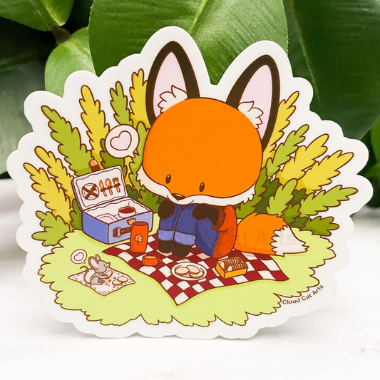 Picnic With Friends - Cute Fox - Vinyl Sticker