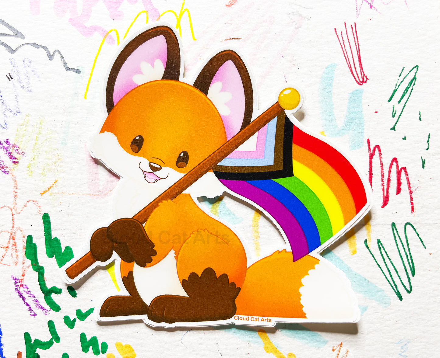 Pride Fox - LGBT Flag - Vinyl Sticker