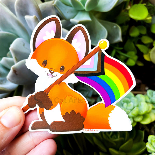 Pride Fox - LGBT Flag - Vinyl Sticker