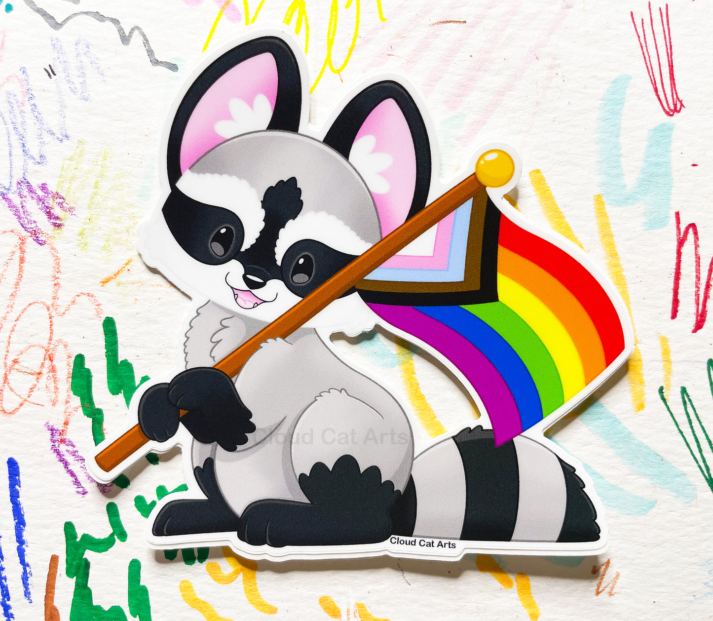 Pride Raccoon - LGBT Flag - Vinyl Sticker