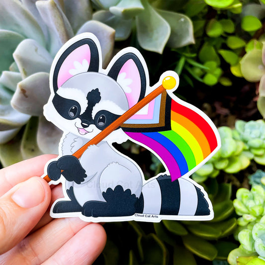 Pride Raccoon - LGBT Flag - Vinyl Sticker