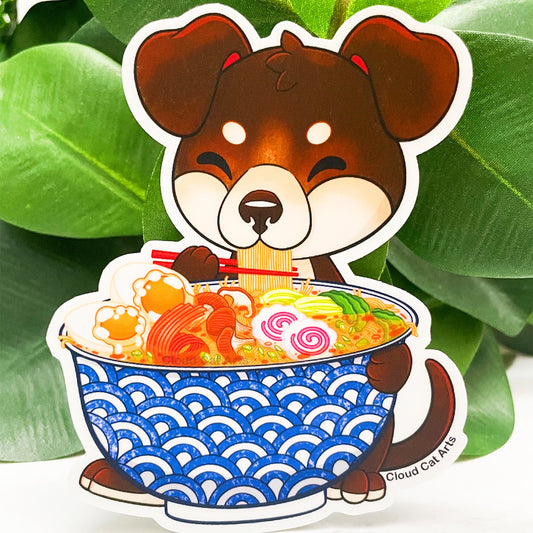 Ramen Dog - Cute Puppy - Vinyl Sticker