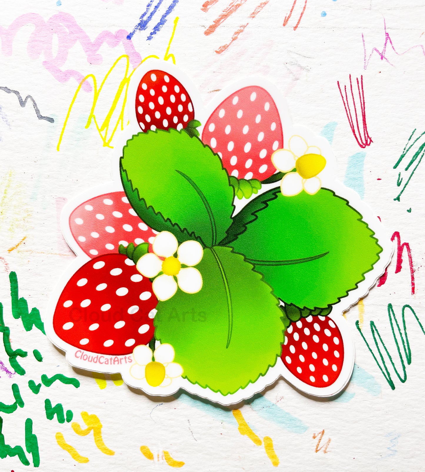 Strawberry Bunches - Cute Fruit - Vinyl Sticker