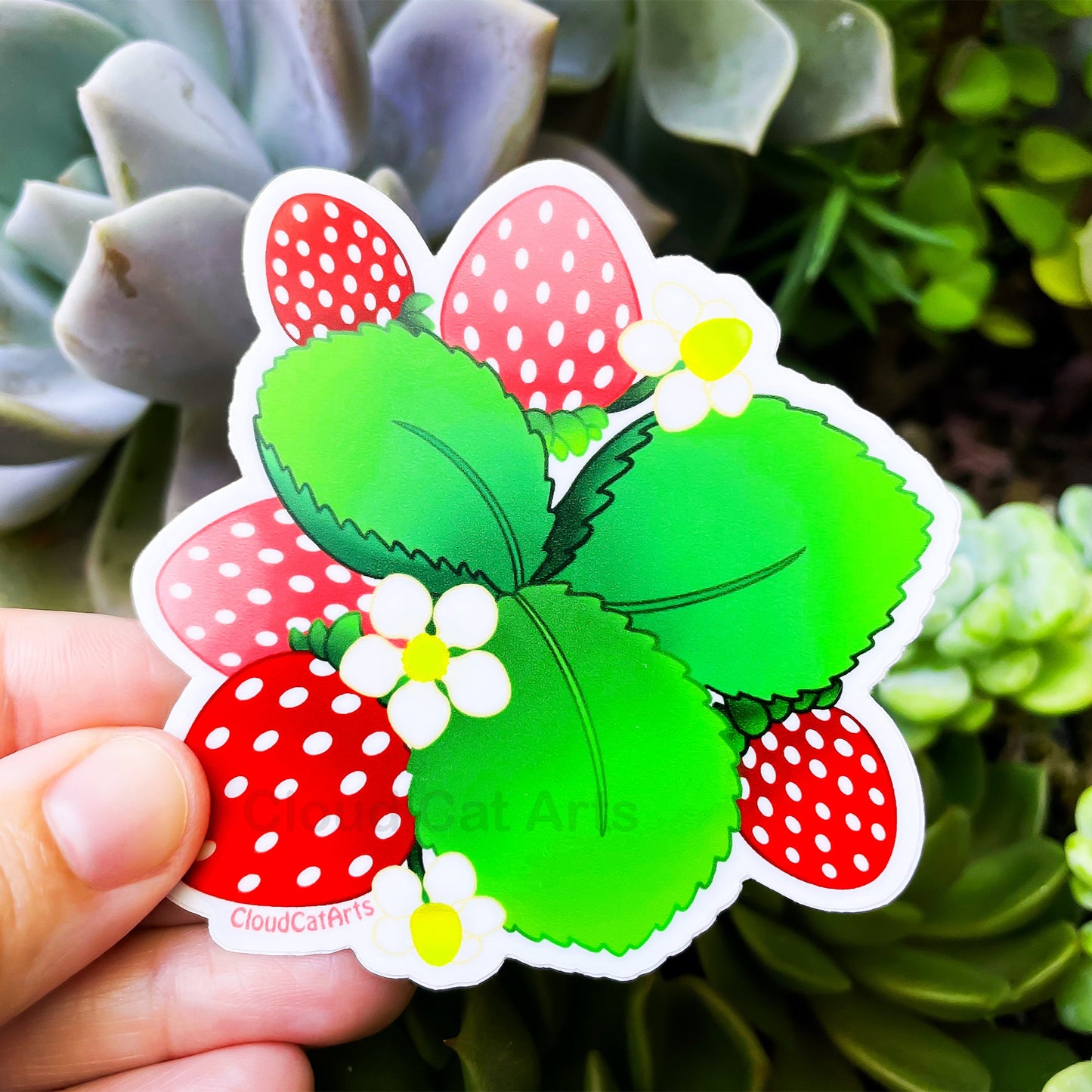 Strawberry Bunches - Cute Fruit - Vinyl Sticker