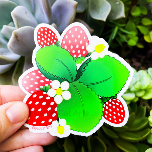 Strawberry Bunches - Cute Fruit - Vinyl Sticker