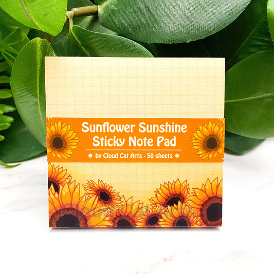 Sunflower Sunshine - Garden Plant - Sticky Notepad