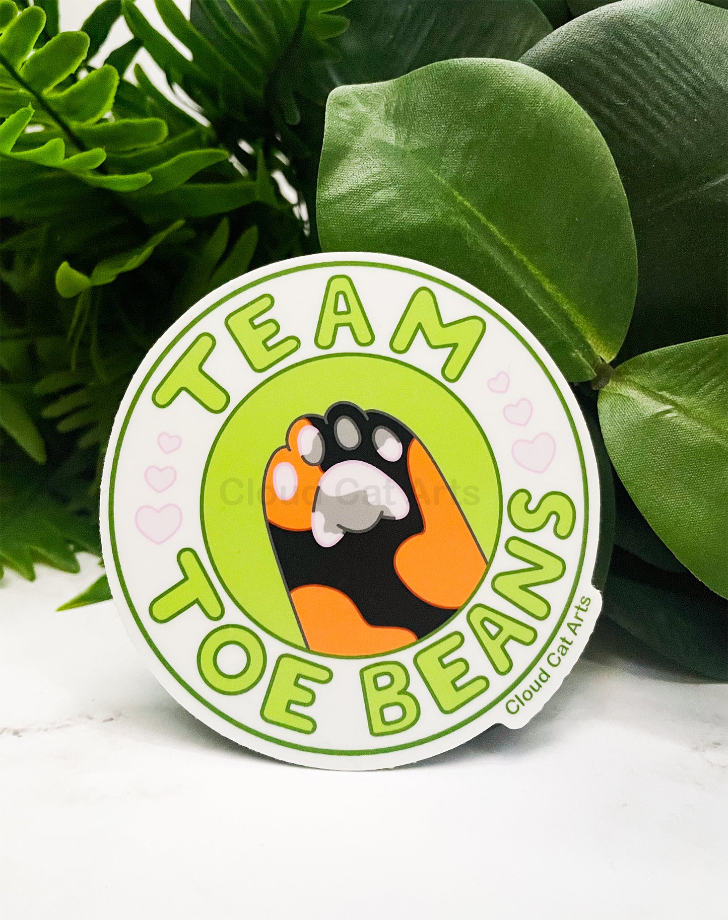 Team Toe Beans - Cat Paw - Vinyl Sticker