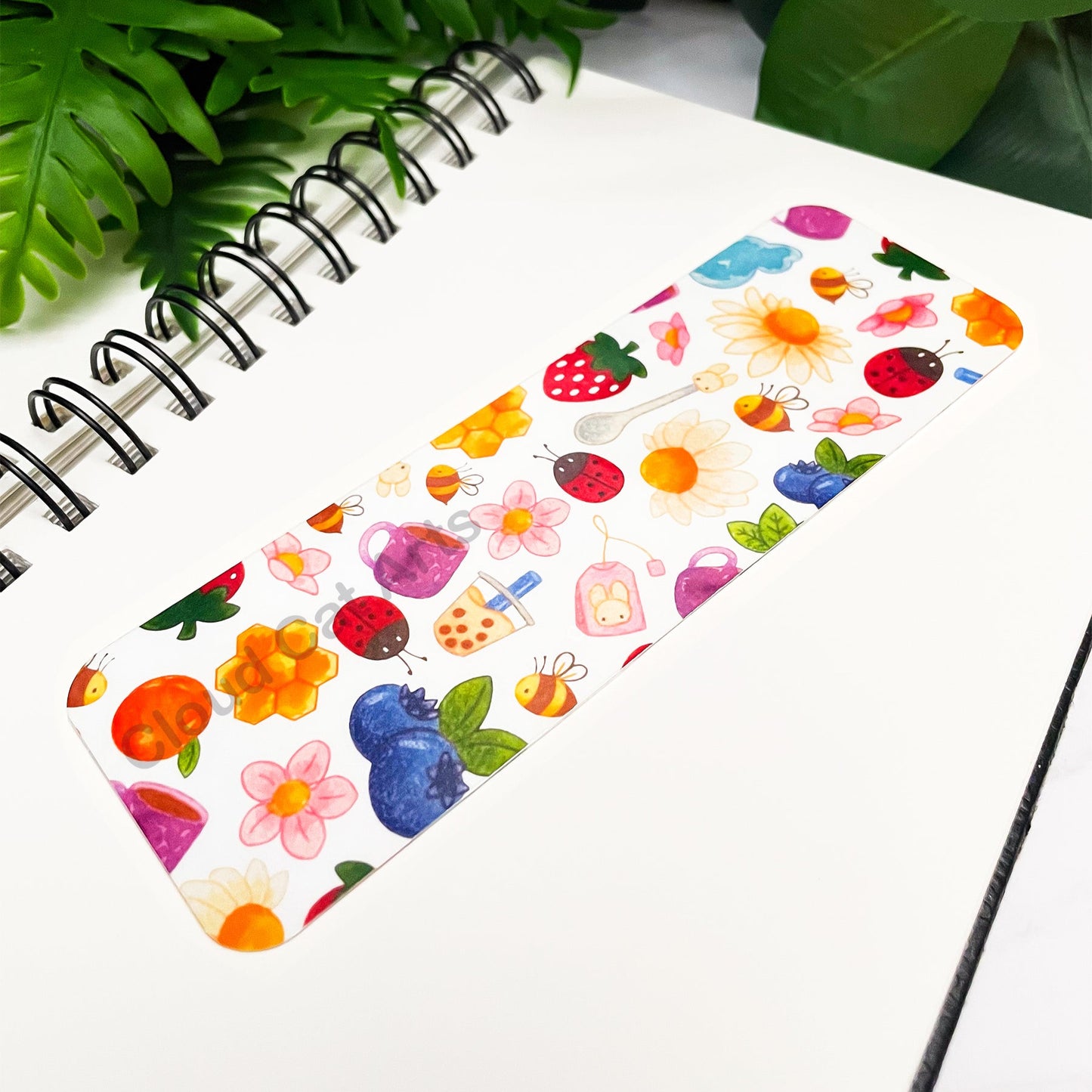 Tea House - Fruit Boba -Handmade Laminated Bookmark