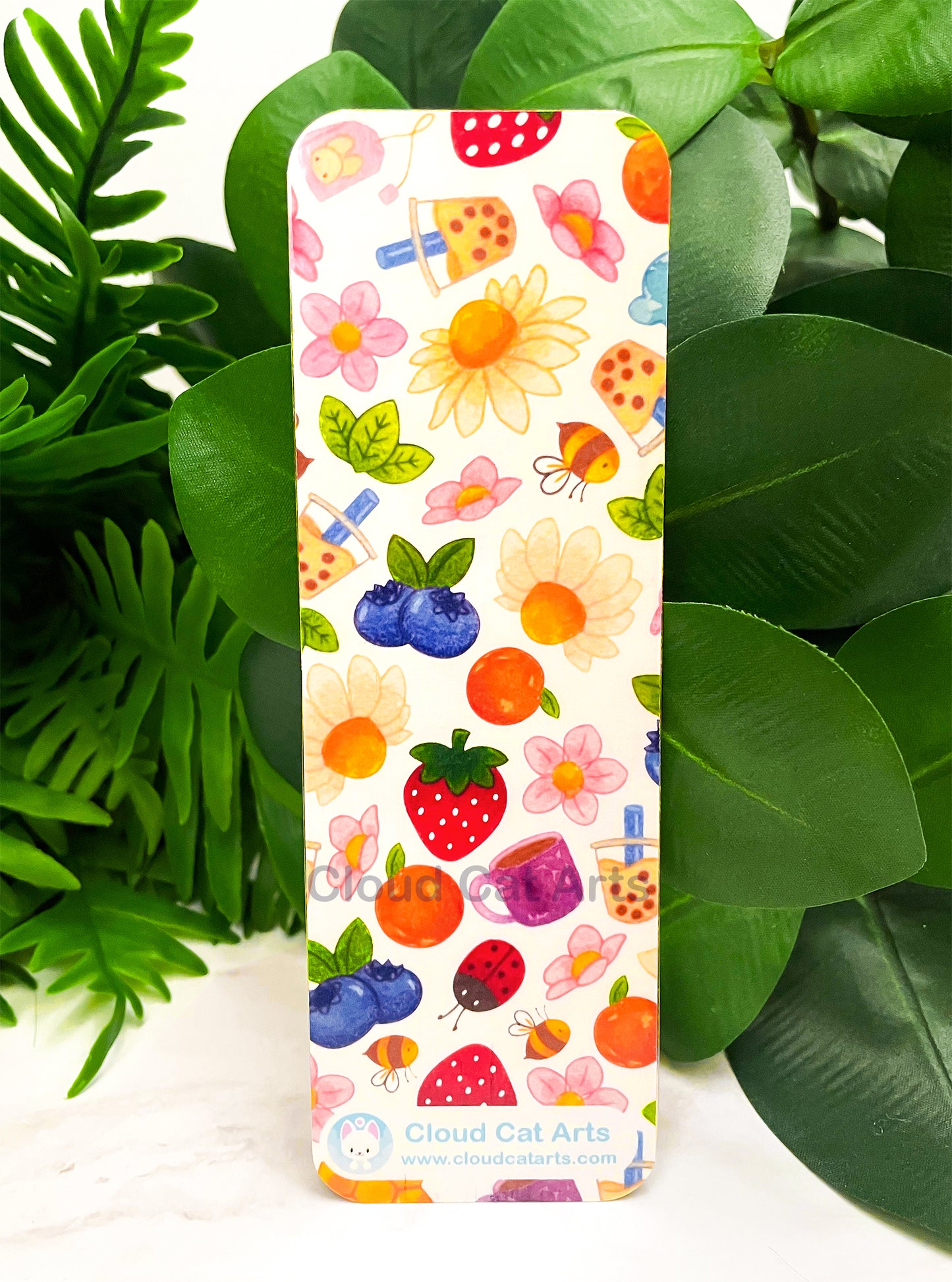 Tea House - Fruit Boba -Handmade Laminated Bookmark