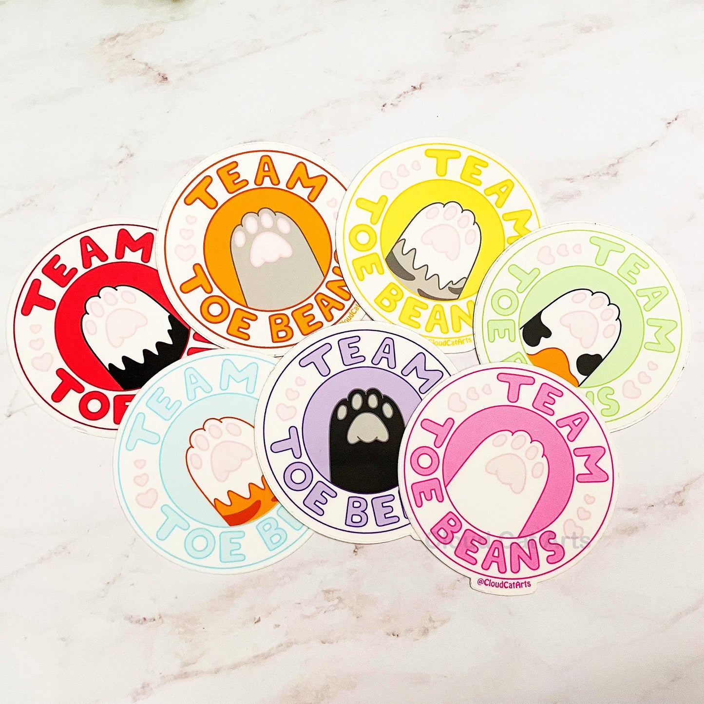 Team Toe Beans - Cat Paw - Vinyl Sticker