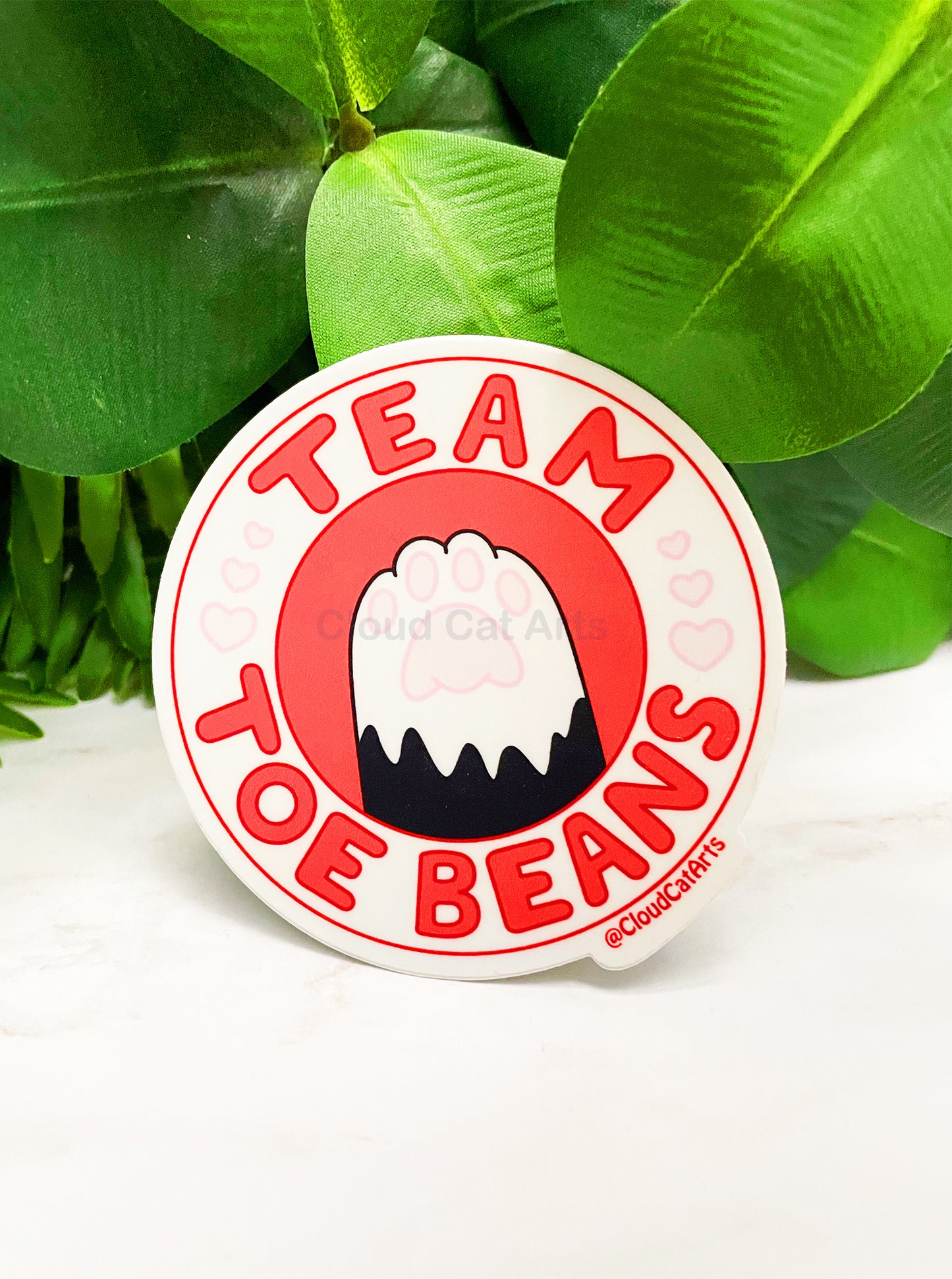 Team Toe Beans - Cat Paw - Vinyl Sticker