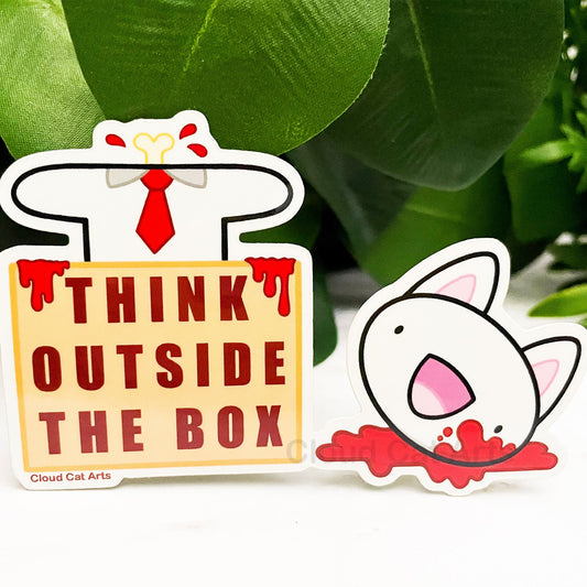 Think Outside The Box - Funny Office Humor - Vinyl Sticker