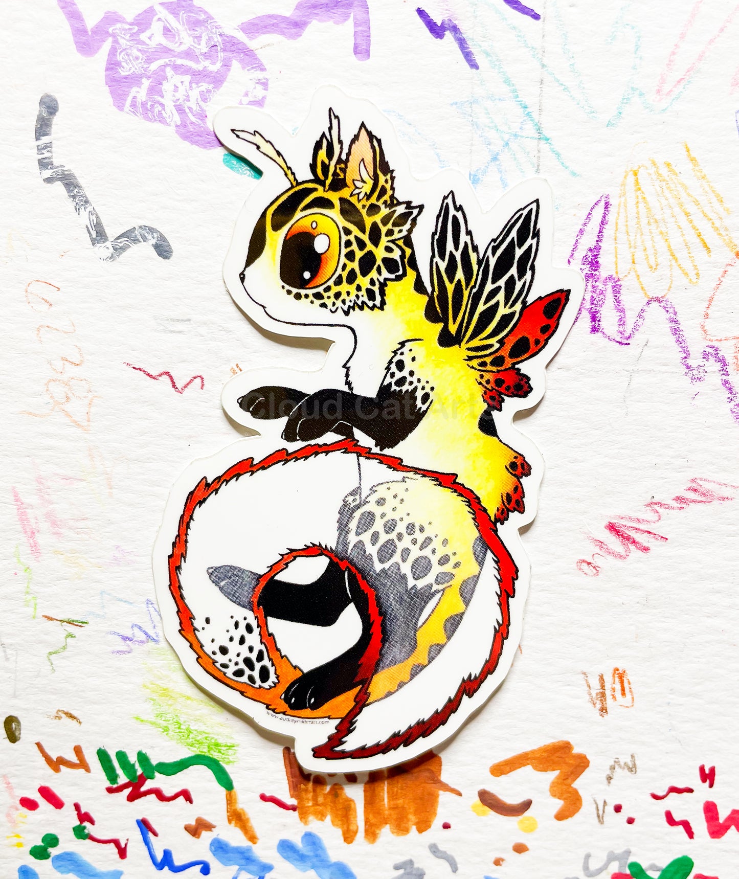 Tiger Moth - Cryptid Cat Bug - Vinyl Sticker