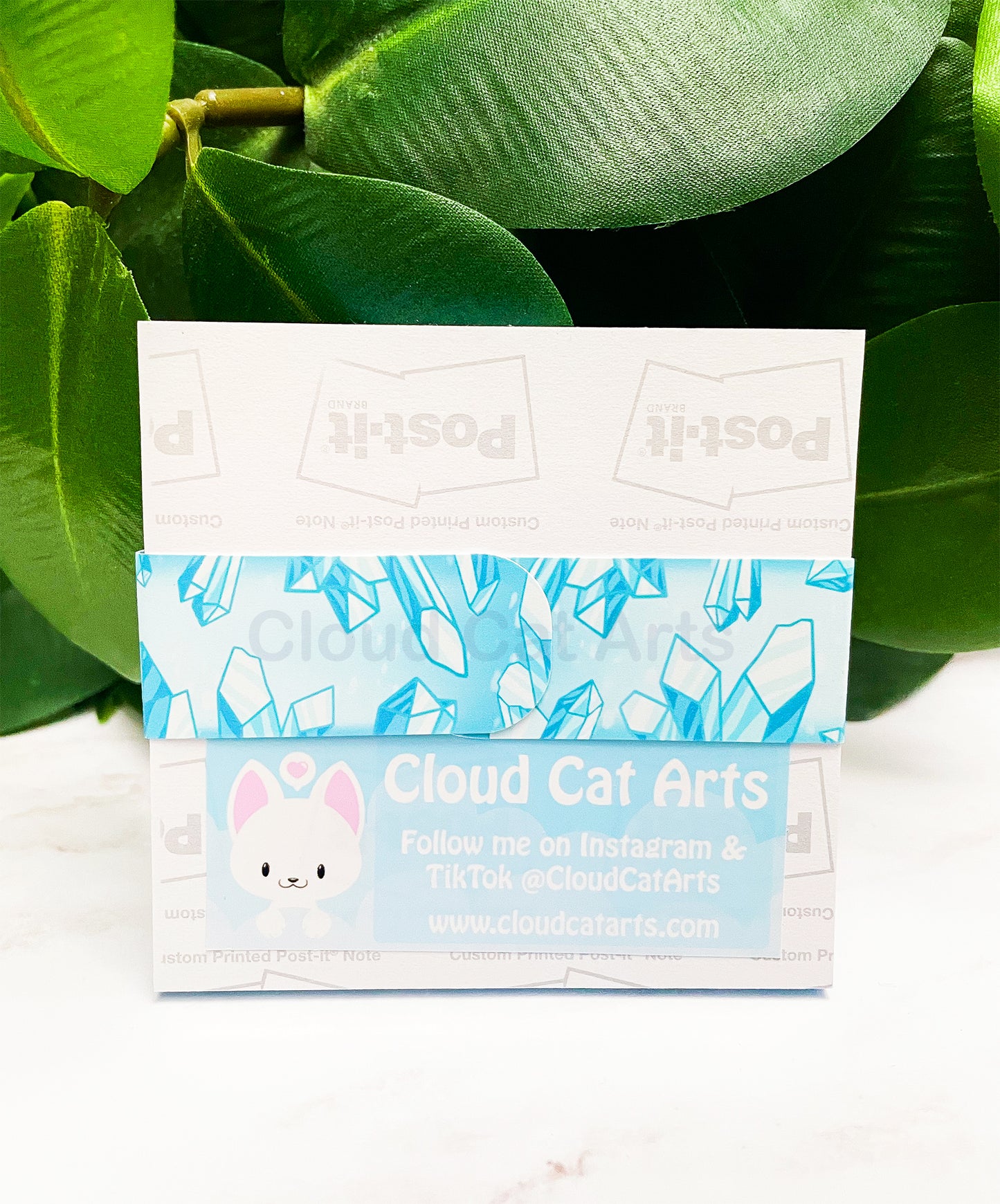 Winter Fox - Snow Crystal - Sticky Notepad