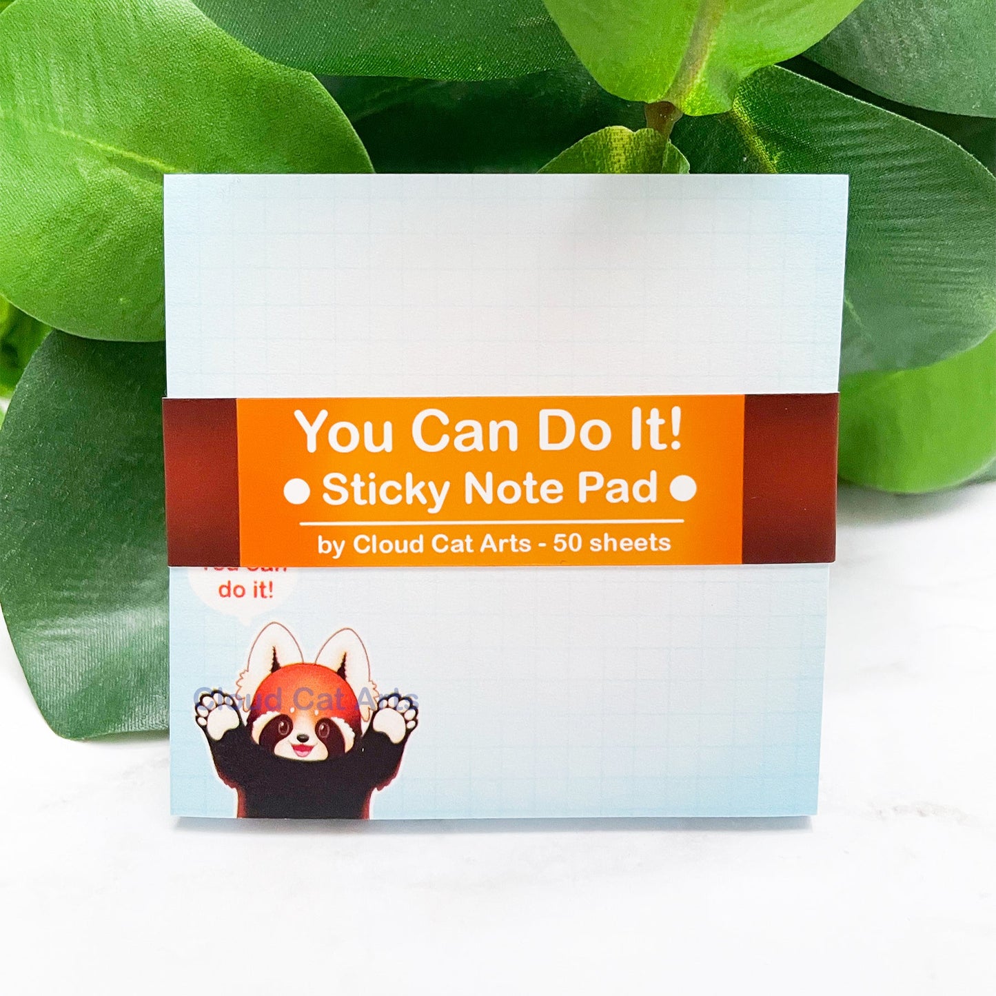 You Can Do It! - Red Panda Motivation - Sticky Notepad