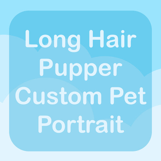 Long Hair Pupper - Custom Pet Portrait - 4" x 6" Original Art