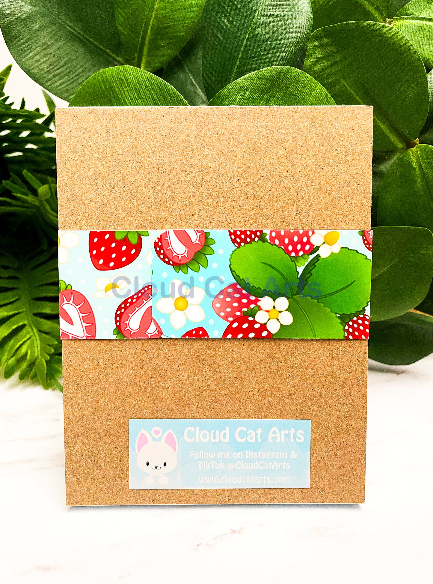 Strawberry Kitty - Fruit Cat - Lined Notepad