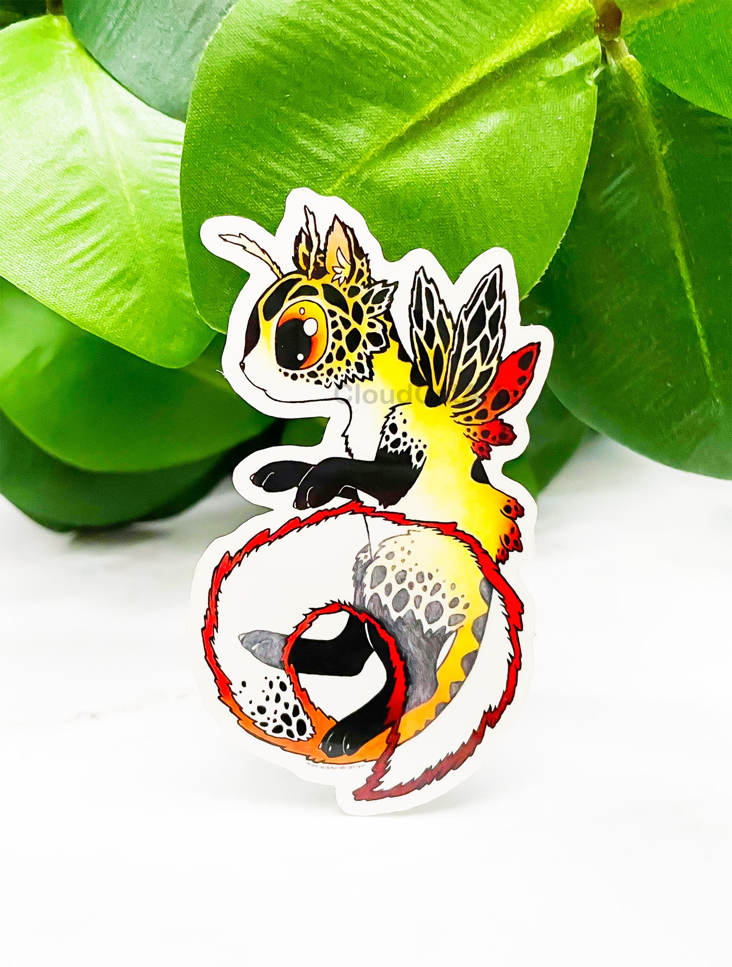 Tiger Moth - Cryptid Cat Bug - Vinyl Sticker