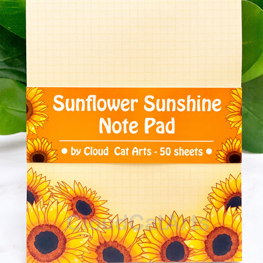Sunflower Sunshine - Garden Plant - Grid Notepad